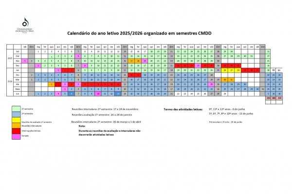 Calendário Semestral CMDD
